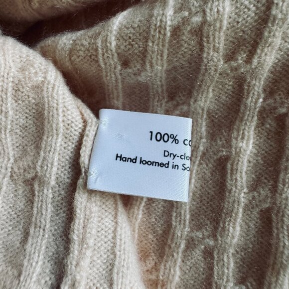 Eskandar Diamond Trellis Cashmere Sweater Oversized Boxy Lightweight Pale pink - Picture 8 of 16